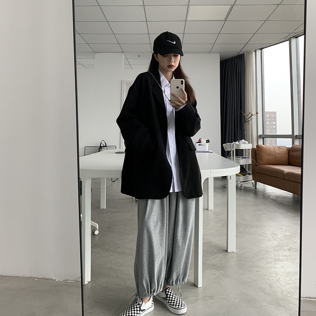 Áo blazer dài tay phong cách cổ điển cỡ lớn giản dị thời trang dành cho nữ | BigBuy360 - bigbuy360.vn