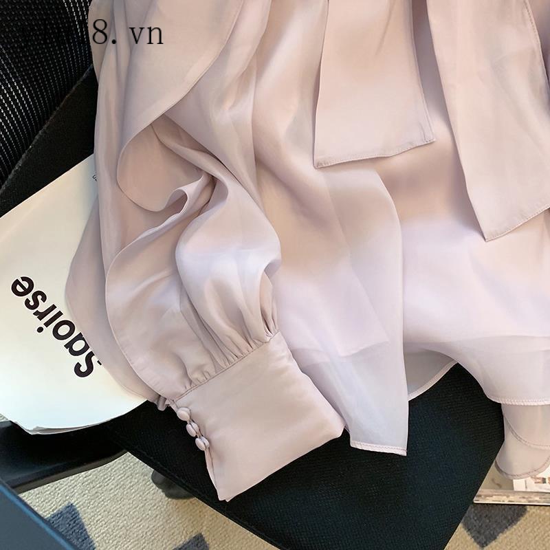 Áo Sơ Mi Vải Voan Thắt Nơ Phong Cách Pháp Thời Trang Mùa Xuân 2022