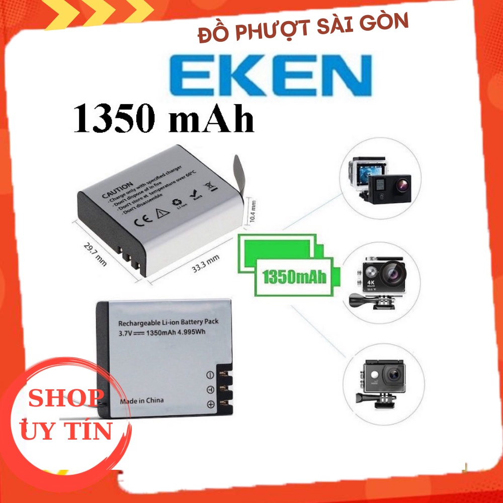 Pin 1350 mAh Cho Mọi Camera Hành Trình Eken H9r, SJCAM 4000, Amkov, Camera 4k