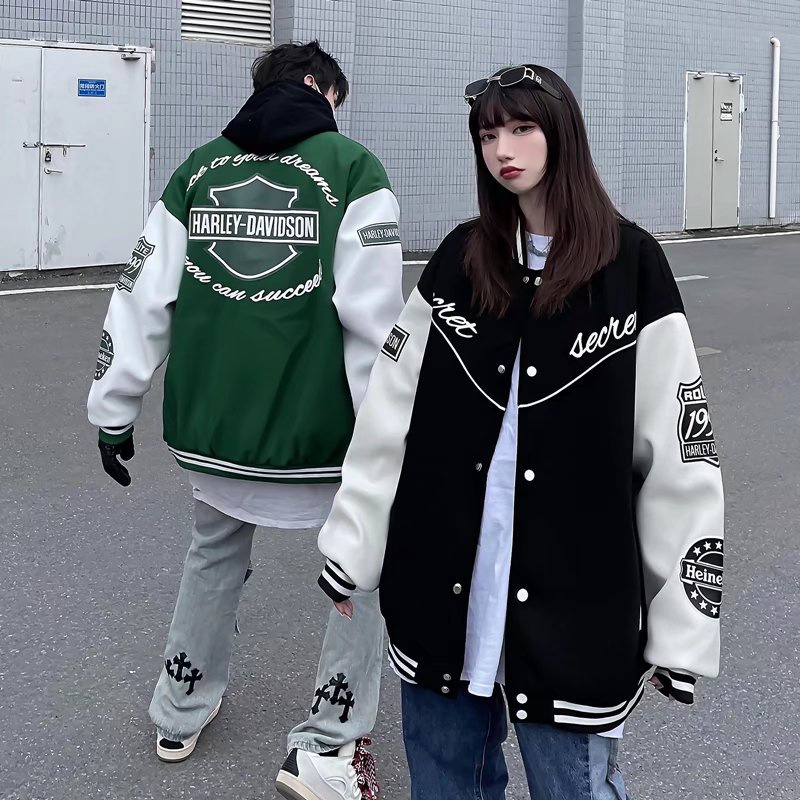 Áo Khoác Bóng Chày Dáng Rộng Cổ Điển Thời Trang Dành Cho Nam