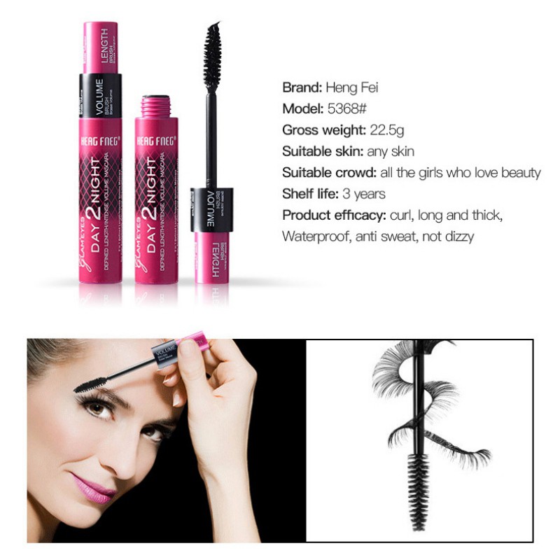 [Hàng mới về] Mascara chải cong dài và dày lông mi sợi 3D chống thấm nước 2 trong 1 tiện lợi | BigBuy360 - bigbuy360.vn