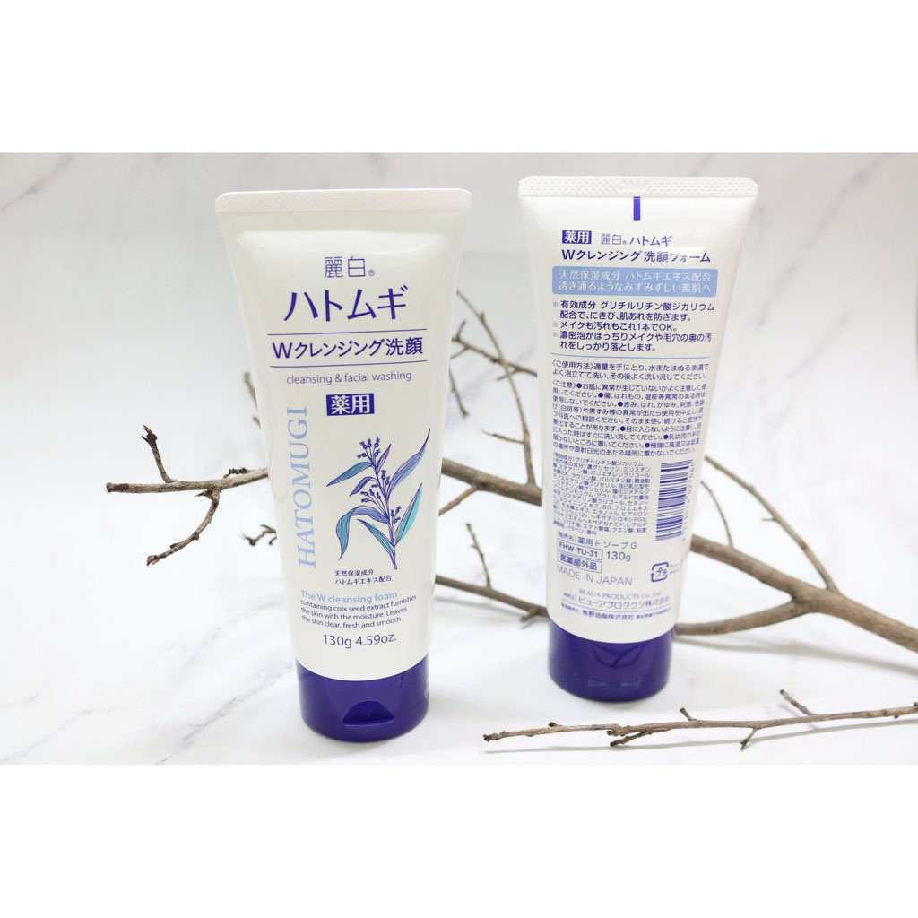 (BÁN LỖ XIN ĐÁNH GIÁ 5*****) Sữa rửa mặt trắng da Hatomugi 130g