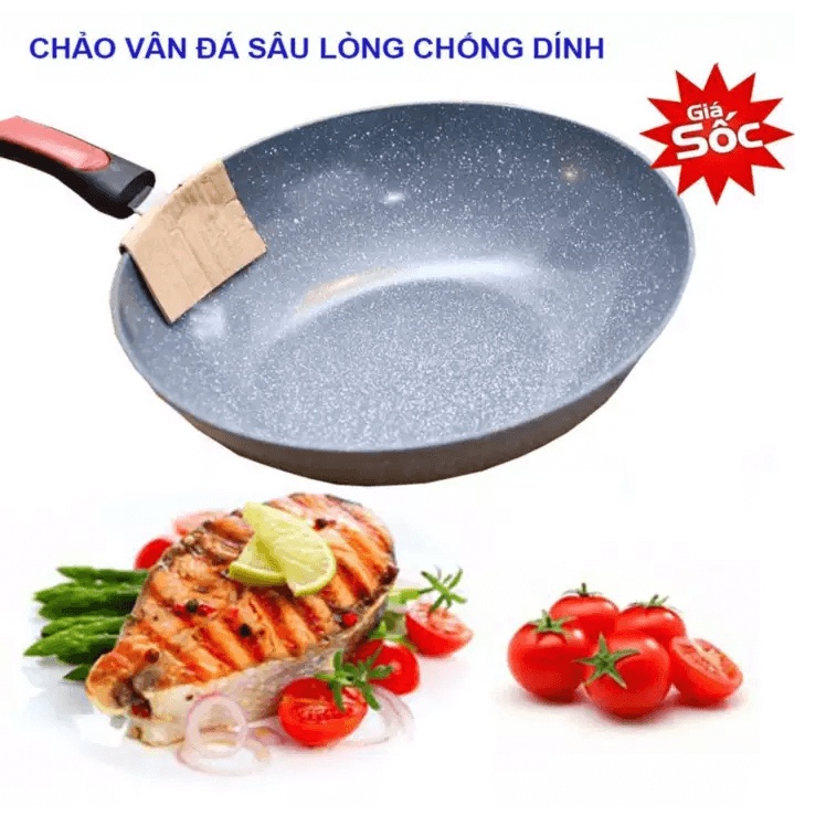 CHẢO ĐÁ HOA CƯƠNG SÂU LÒNG KOREA CHỐNG DÍNH CAO CẤP