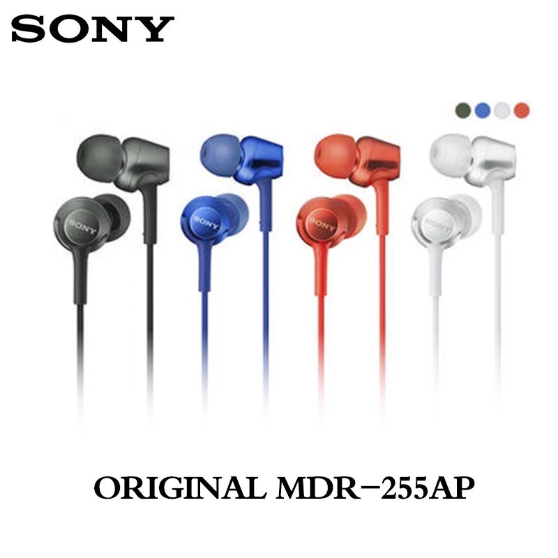 Tai nghe nhét tai SONY MDR-EX255AP chính hãng 3,5 mm Cắm bass Âm nhạc cho điện thoại thông minh