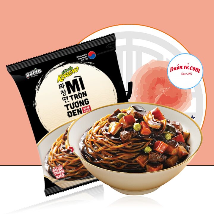 Thùng mì trộn tương đen KORENO nấu 4 phút hương vị thơm ngon - 01337