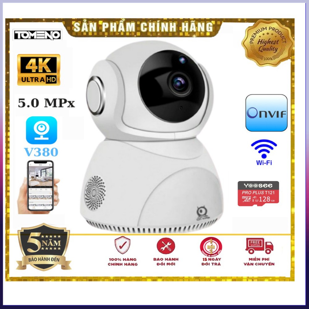 Camera Ip Wifi V380 PRO Q8HD 360° 5.0 Mpx FULLHD 1440P Siêu Nét - Chính Hãng bảo hành 5 năm hoàn mới trong 14 ngày