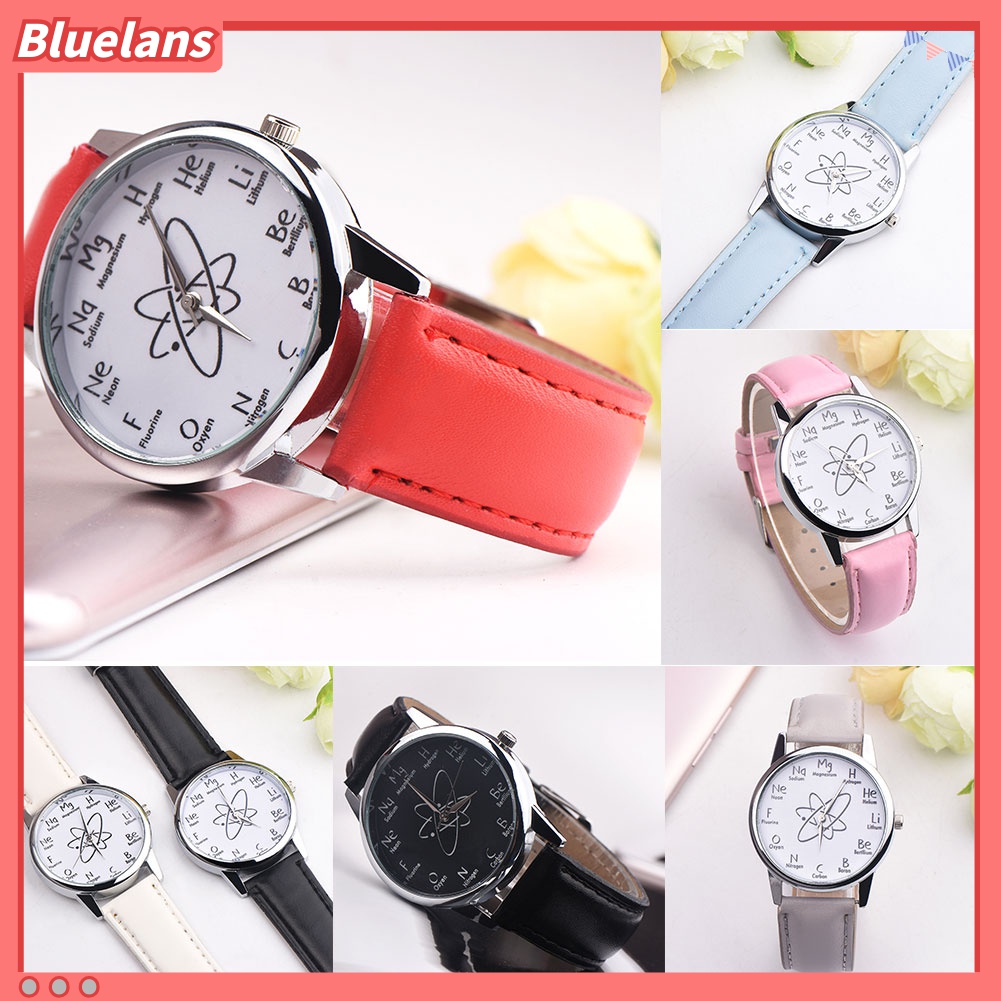 Đồng Hồ Unisex Dây Giả Da HọA TiếT BiểU TượNg HóA HọC ĐộC ĐáO