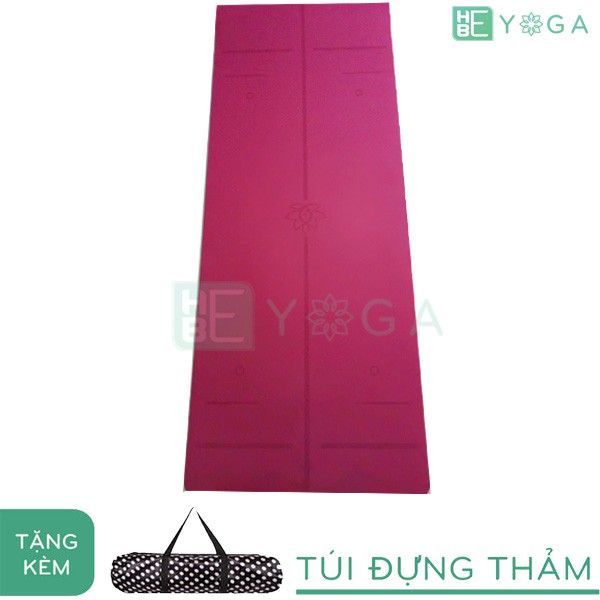 Thảm Yoga Định Tuyến Relax TPE 6mm 2 Lớp Màu Đỏ Đô Tặng Kèm Túi