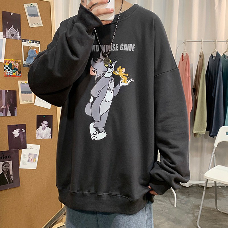 Áo thun tay dài mèo Tom form rộng | BigBuy360 - bigbuy360.vn