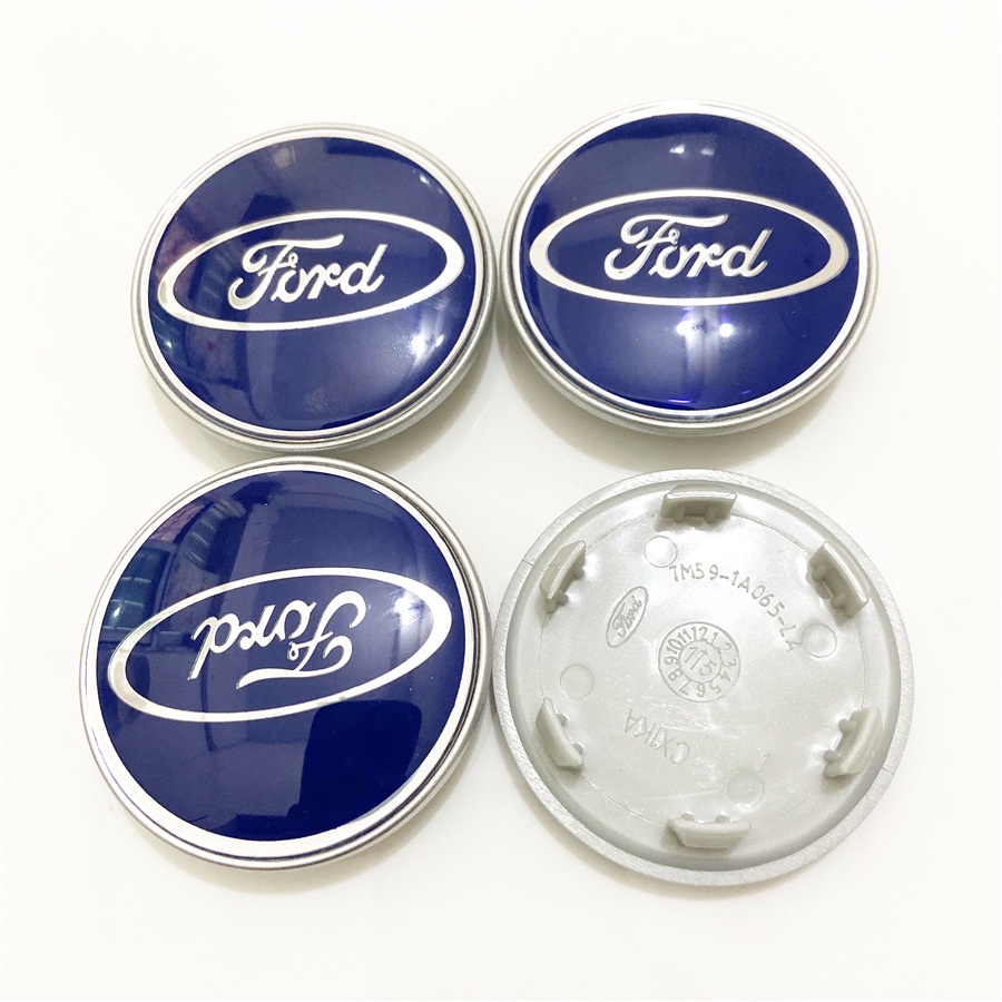 Set 4 Nắp Đậy Trục Bánh Xe Hơi Màu Xanh Dương Đường Kính 62mm Chuyên Dụng Cho Ford Focus 2007-2011