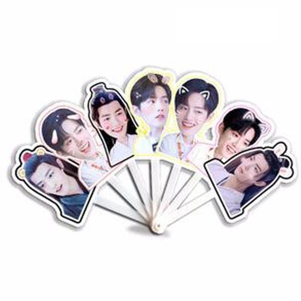 Quạt Tiêu chiến đầu to (Trần tình lệnh) quạt xếp cầm tay hình chibi dễ thương Ma đạo tổ sư Vương Nhất Bác