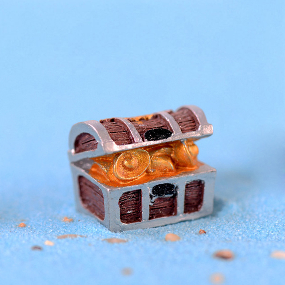 Đồ Trang Trí Bể Cá Hình Rương Kho Báu Thú Vị Độc Đáo