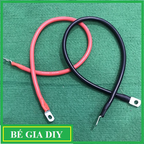 Dây cáp nối đầu cos ắc quy AWG 6 8 10 Dùng cho Ôtô, Xe máy, Năng lượng mặt trời.