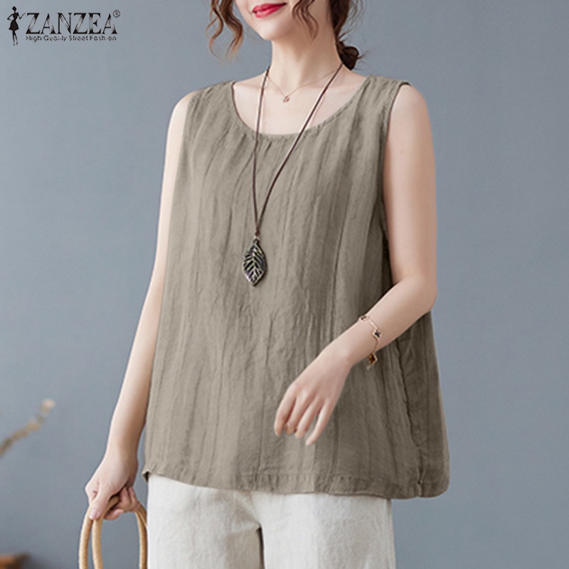 Áo nữ Zanzea không tay màu trơn thời trang