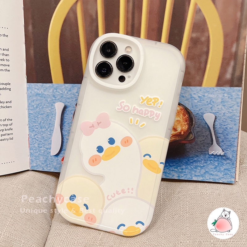 Ốp Điện Thoại TPU Mềm Dạng Nhám Họa Tiết Vịt Hoạt Hình Dễ Thương Cho iPhone 13 Mini 12 Pro Max 11 Xr Xs Max X 7 8 Plus 12Mini