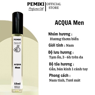 Tinh dầu nước hoa Acqua Men EDP 12ml dạng xịt Choice Việt Nam PEM-12 tươi mát, nam tính, cuốn hút