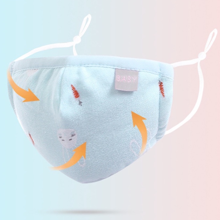 Khẩu trang cho bé xuất nhật túi zip 5 lớp có nút điều chỉnh