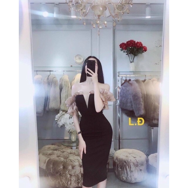 (SHOP BIGSIZE nữ 50kg đến 90kg ) đầm body nữ bẹt vai bèo