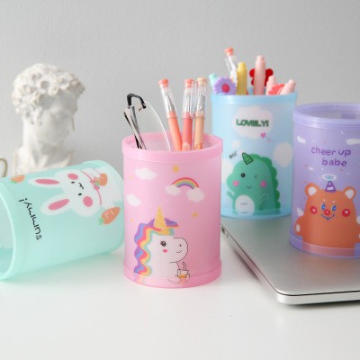 Ống Đựng Bút Để Bàn Hình Tròn, Ống Cắm Bút Đa Năng Gấp Gọn Đồ Dùng Học Tập Cho Bé BS36