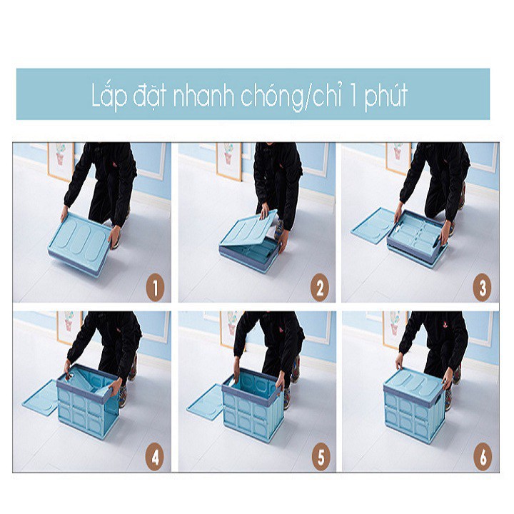 ( Giá Tốt )Thùng nhựa để đồ xếp gọn 50 lít  53x35x30cm