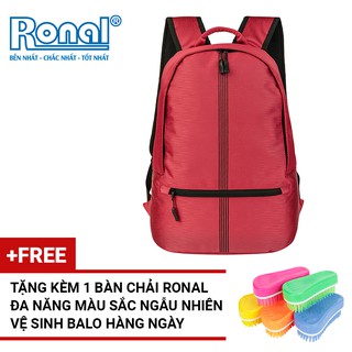 Ba Lô Ronal BL84 in sọc tặng kèm 1 bàn chải nhựa Ronal đa năng vệ sinh balo hàng ngày