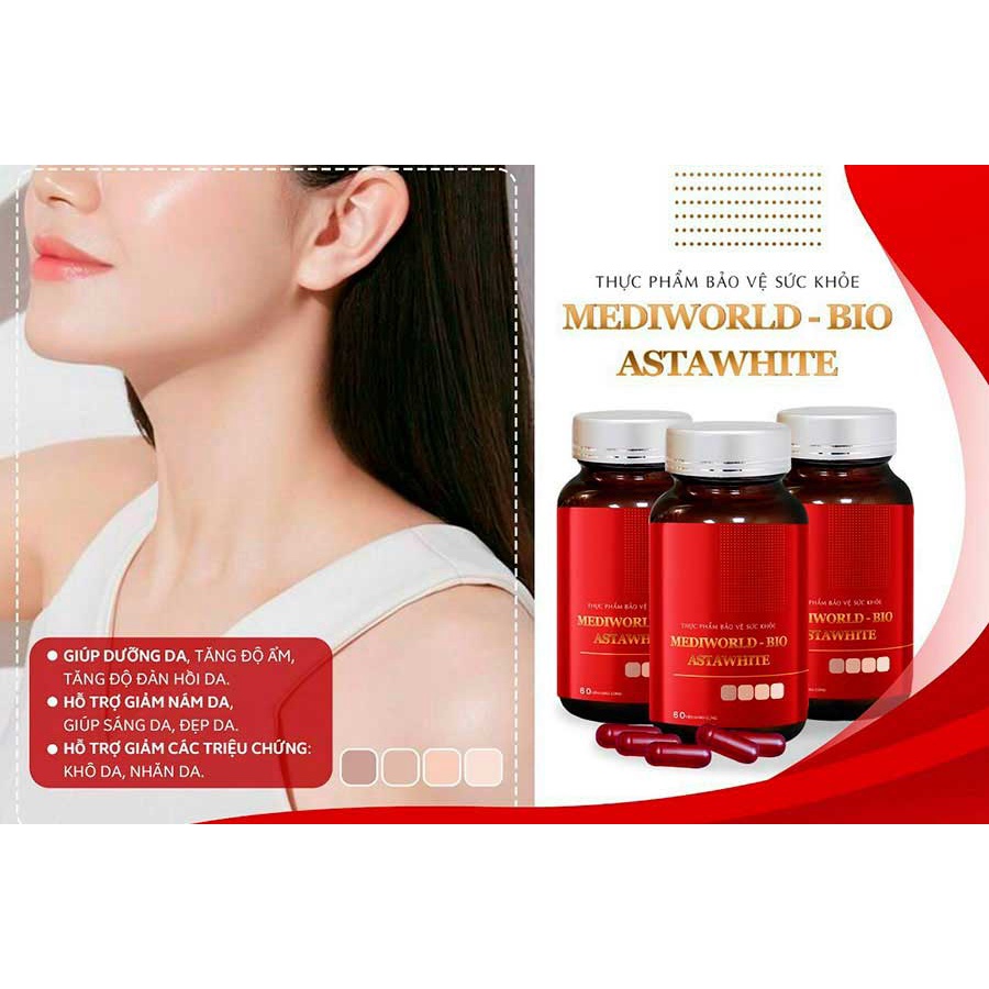 Viên Uống Sáng Da Mờ Nám MEDIWORLD – BIO ASTAWHITE 60 Viên