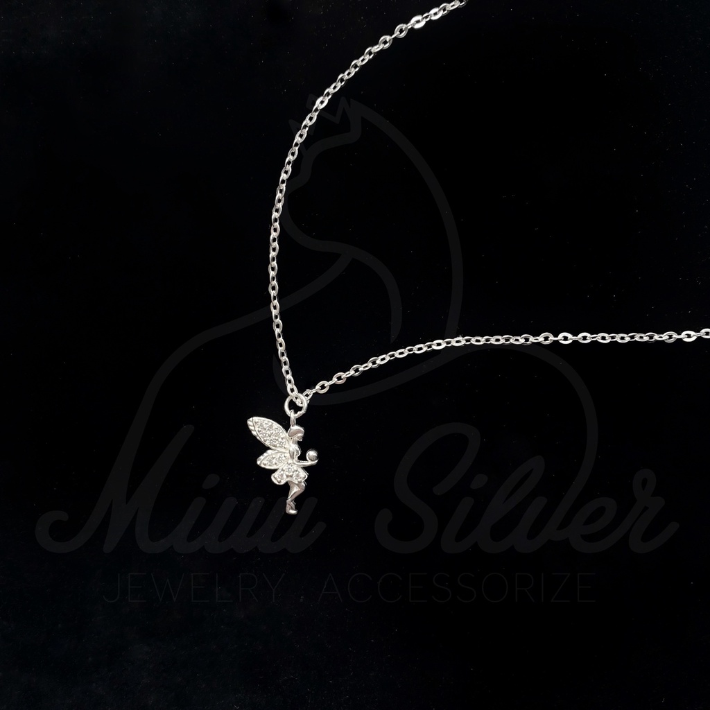 Vòng cổ bạc nữ Miuu Silver, dây chuyền bạc 925 thiên thần Tinker Bell Necklace