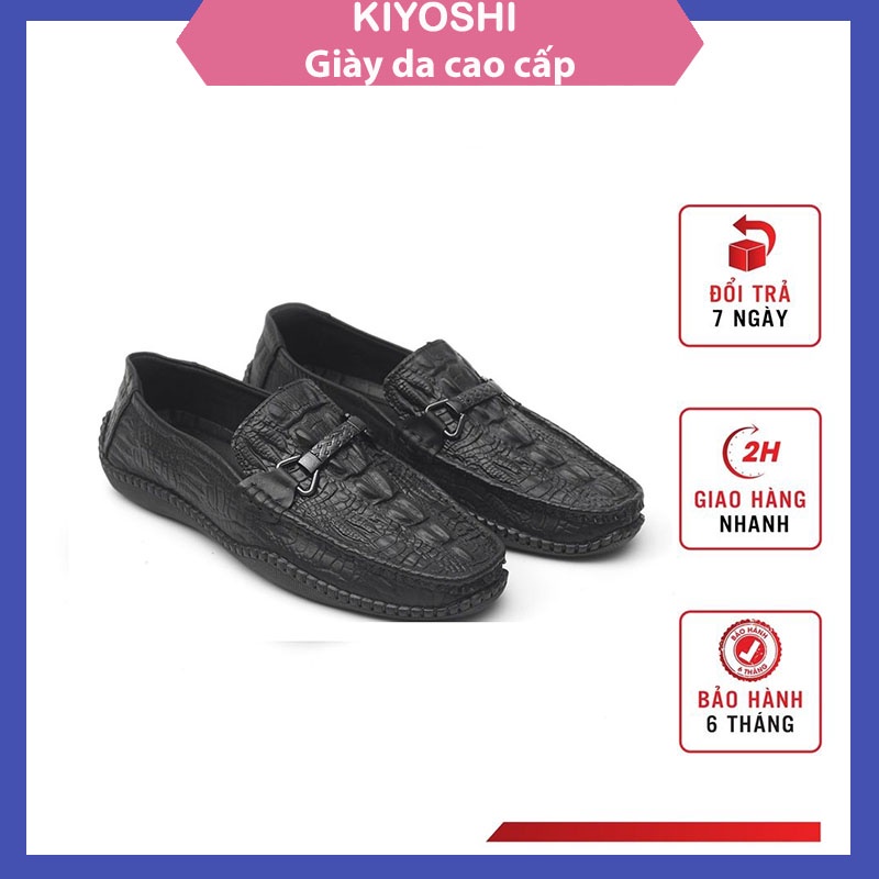 Giày Nam Da Bò Dập Vân Cá Sấu Cao 3p (Mặt trang trí giày ngẫu nhiên) GDN02