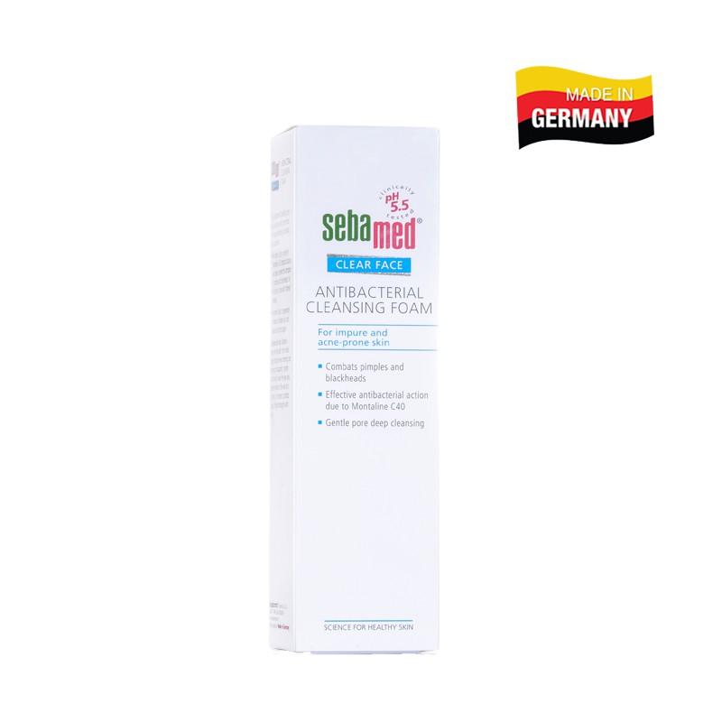 Sữa rửa mặt tạo bọt kháng khuẩn giảm mụn Sebamed Antibacterial Cleansing Foam pH5.5 (150ml)