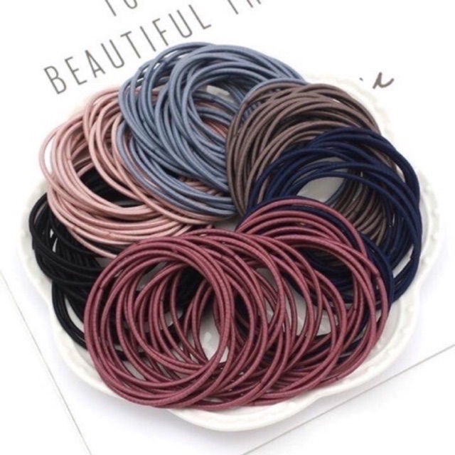 Combo 100 chun buộc tóc nhiều màu