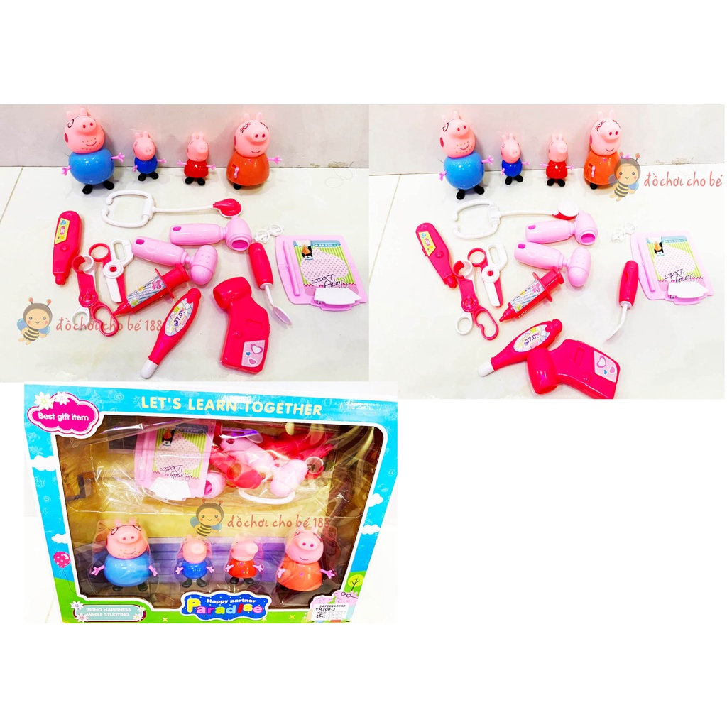 Đồ chơi gia đình heo hồng peppaa  bác sĩ nha khoa heo hồng, lớp học peppaa, đất nặn,lâu đài heo peppaaa