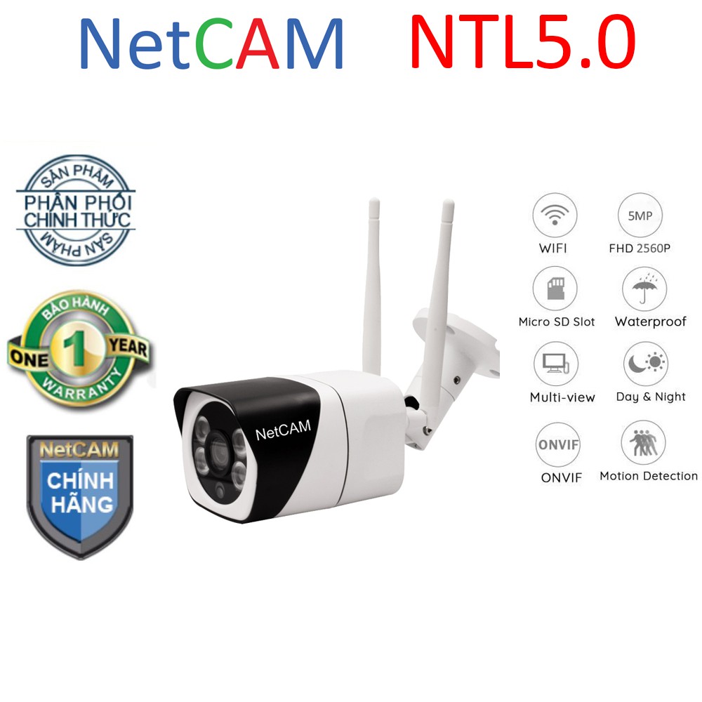 Camera IP Wi-fi giám sát ngoài trời NetCAM NTL5.0 5MP