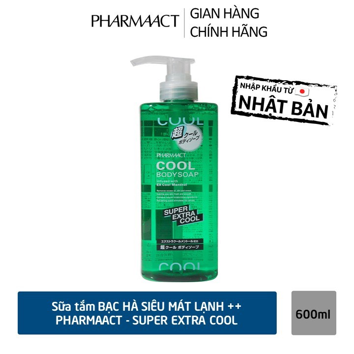 Sữa tắm Bạc Hà Siêu Mát Lạnh PharmaAct Cool Body Soap Super Extra Cool (600ml)