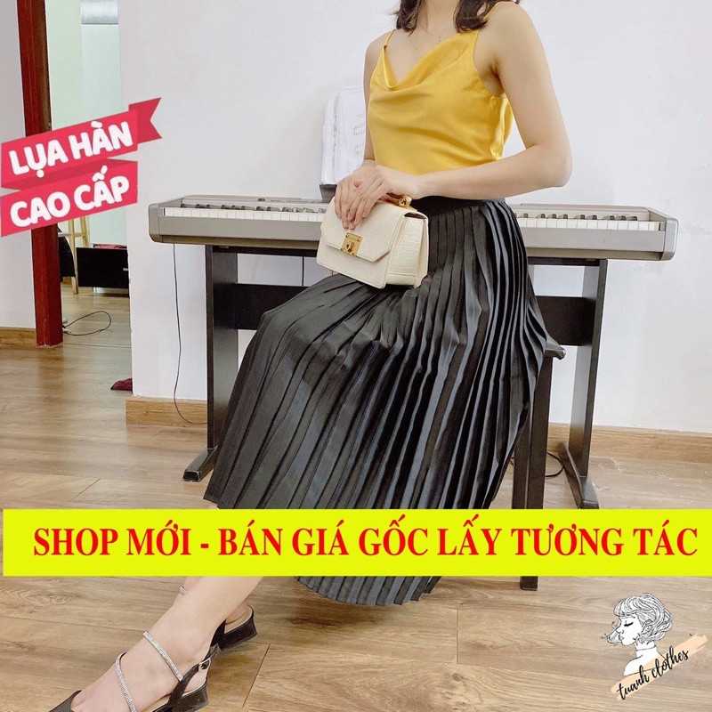 Chân váy xếp ly dài, chân váy dài vintage nằm trong bộ sưu tập chân váy đẹp 2021