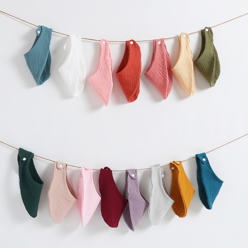 Yếm ăn vải cotton kiểu tam giác điều chỉnh tiện lợi dành cho trẻ em