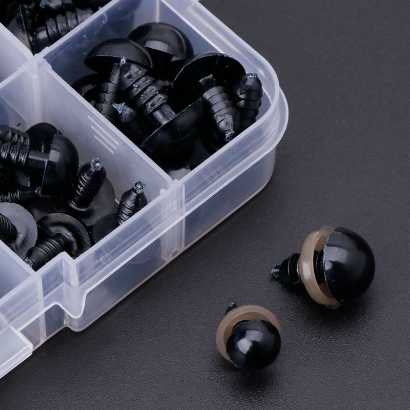Bộ 100 Mắt Thú Bông Bằng Nhựa 6mm / 8mm / 9mm / 10mm / 12mm