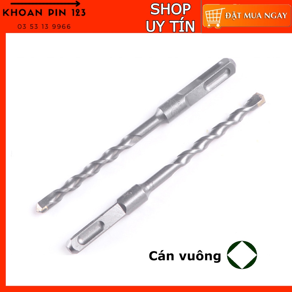 Mũi khoan bê tông dùng cho máy khoan bê tông điện gài (đầu vuông)