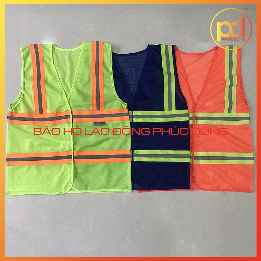 Áo gile lưới phản quang giá rẻ khoác ngoài, gile kỹ sư phát sáng cho môi trường làm việc ban đêm tiết kiệm thoát mát