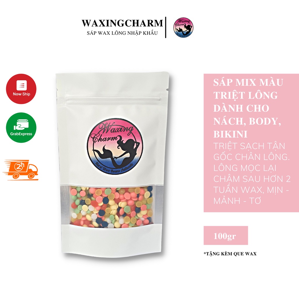 Sáp Mix Màu Wax Lông Nóng Waxingcharm Bám Lông Tốt Gíup Triệt Lông Nách, Body, Bikini