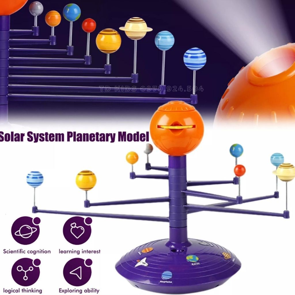 [ĐỒ CHƠI GIÁO DỤC] Bộ đồ chơi lắp ghép mô hình hệ mặt trời cho bé _ Bản chiếu bóng Solar system
