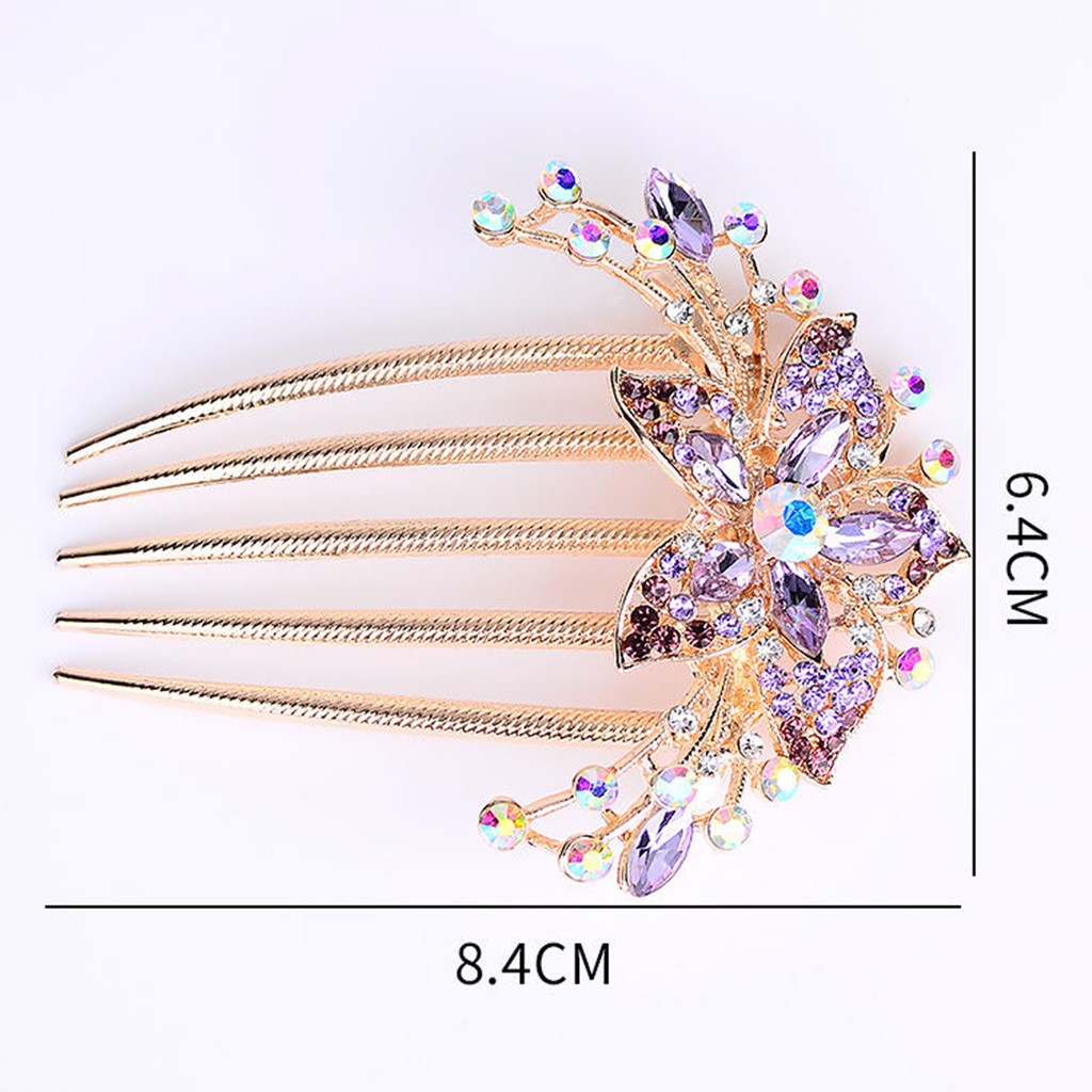 City_Insert Comb Eco-friendly Five-tooth Alloy Insert Plate Hairpin for Lady