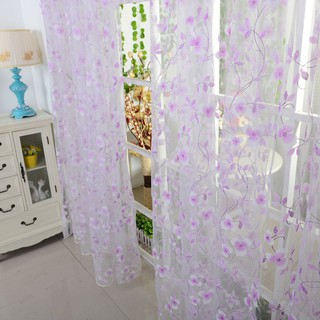 Rèm cửa mỏng họa tiết hoa