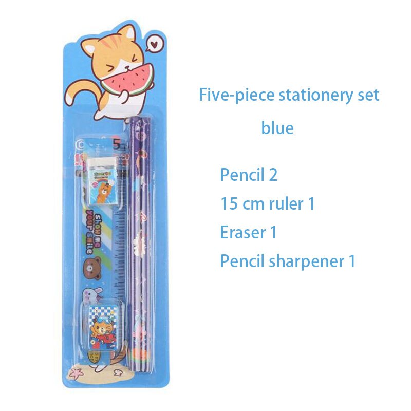 Set 5 bút chì gỗ kèm gôm tẩy dành cho trẻ em