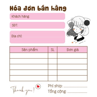[ Hàng Sẵn ] Hóa Đơn Bán Hàng Mini 1 Liên Dễ Thương