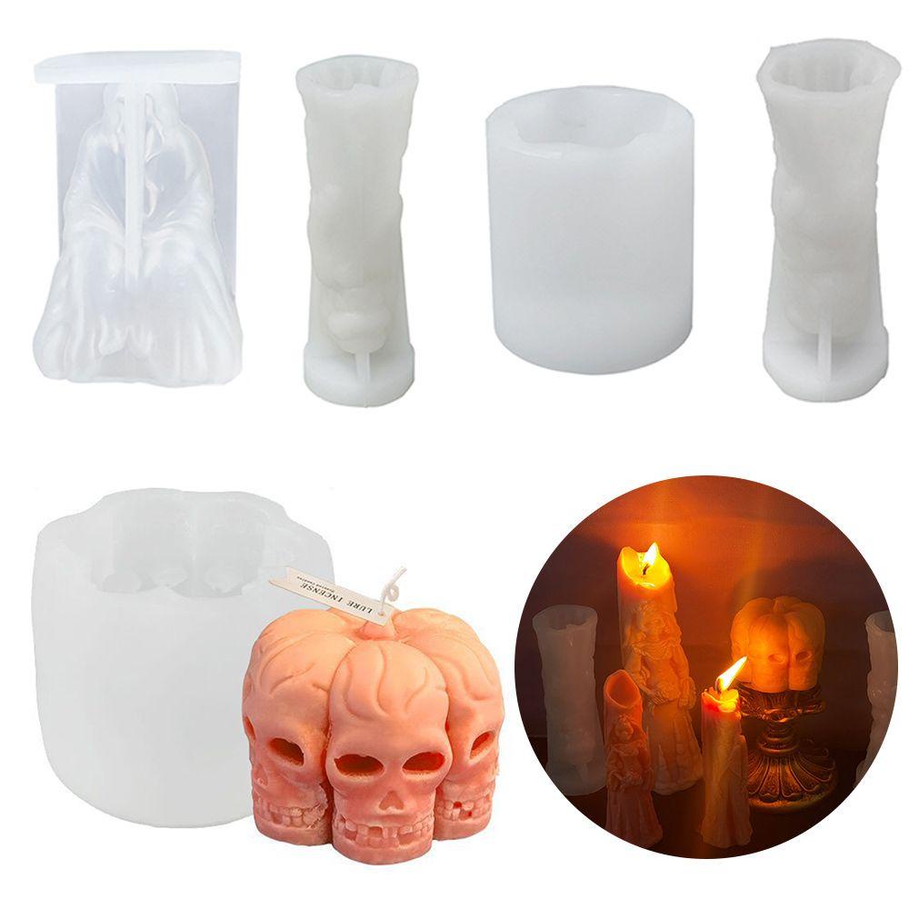 GOGOUP Khuôn Làm Nến Hình Đầu Lâu Và Bí Ngô Trang Trí Halloween