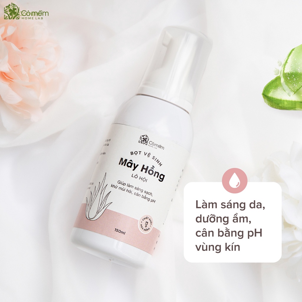 Bọt Vệ Sinh Phụ Nữ Mây Hồng Tinh Chất Lô Hội Dưỡng Ẩm Cỏ Mềm 150ml