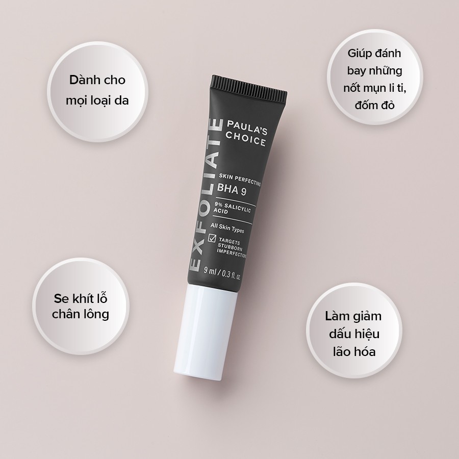 Tinh Chất Giảm Mụn Cao Cấp Paula's Choice Skin Perfecting BHA 9 (9% Salicylic Acid) Minisize 0.83ml