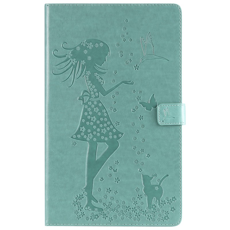 Girl Cat Tablet Case For Amazon Kindle Fire HD 10 2017/2015 Leather Tablet Cover