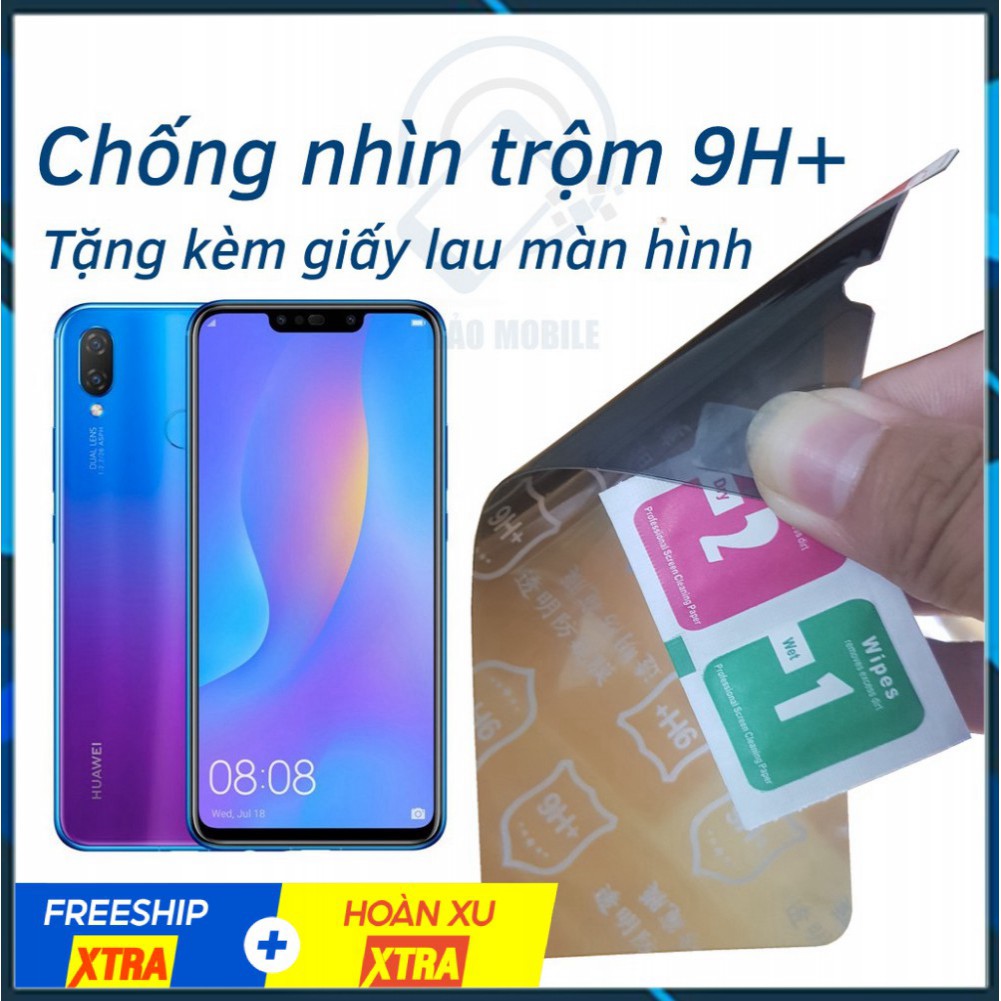 Dán chống nhìn trộm Huawei Nova 3i - Dán Cường lực dẻo nano