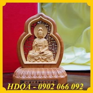 Tượng phật bà quan âm bồ tát trạm khắc gỗ Hoàng Dương thiên nhiên